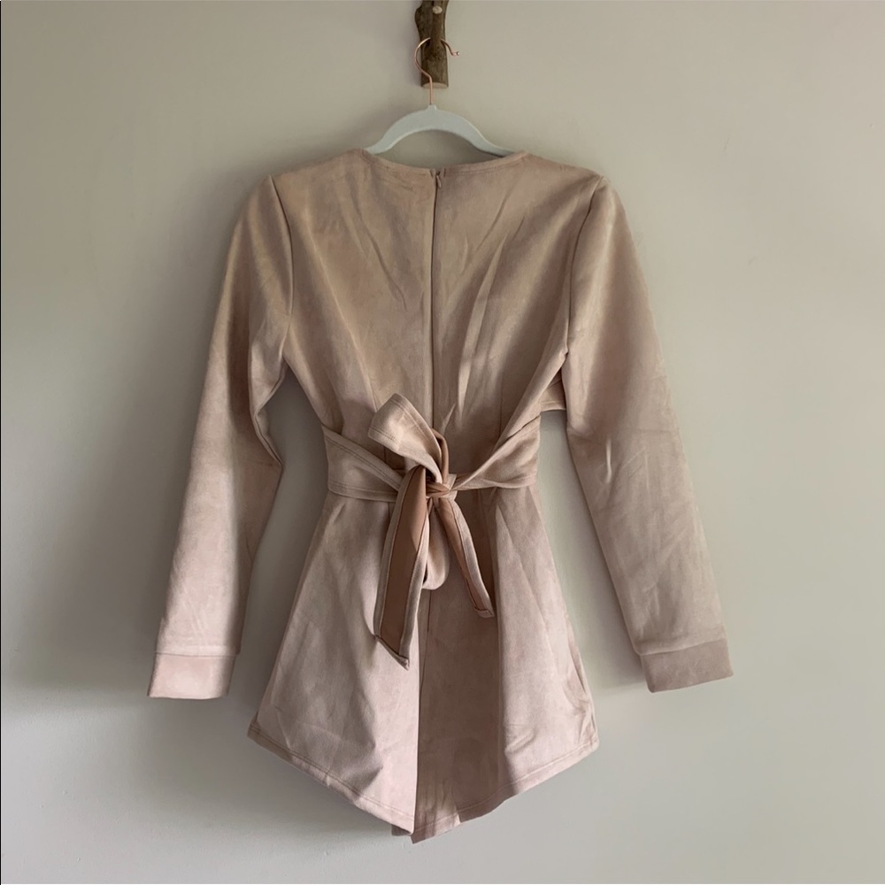Sabo Skirt Suede Dallas Playsuit Romper Small Holiday Blush Pink - Picture 5 of 8